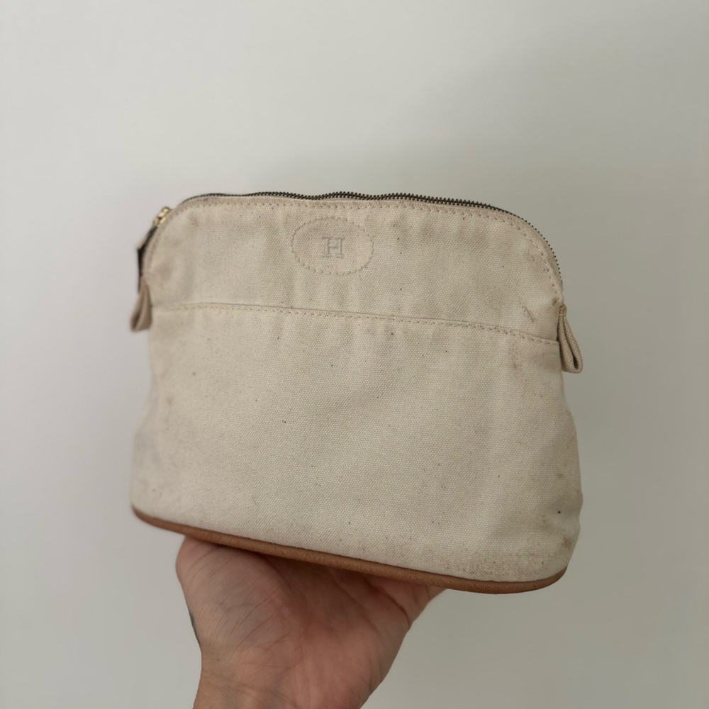 Hermès Toiletry Pouch in Canvas and Leather
